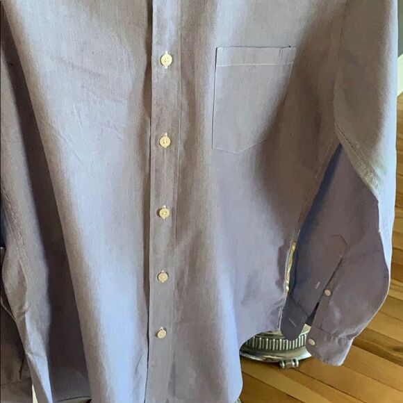 J. Crew blue/white pinstripe button shirt, medium - Picture 3 of 5